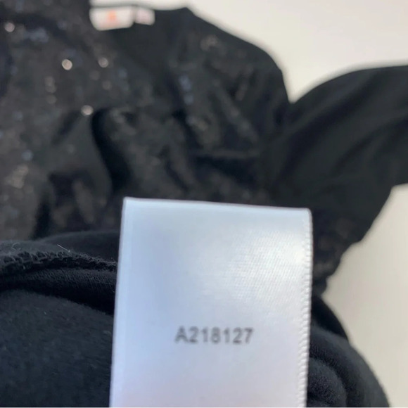 Quacker‎ Factory Top Shirt Woman 2X  Black Sequin Knit Faux Twin Long Sleeve - Picture 8 of 10
